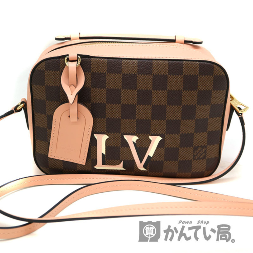 LOUIS VUITTON Santa Monica Shoulder Bag Damier Canvas Ebene Brown Venus Pink LV